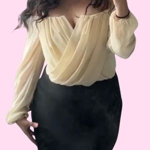 Cream off the shoulder top